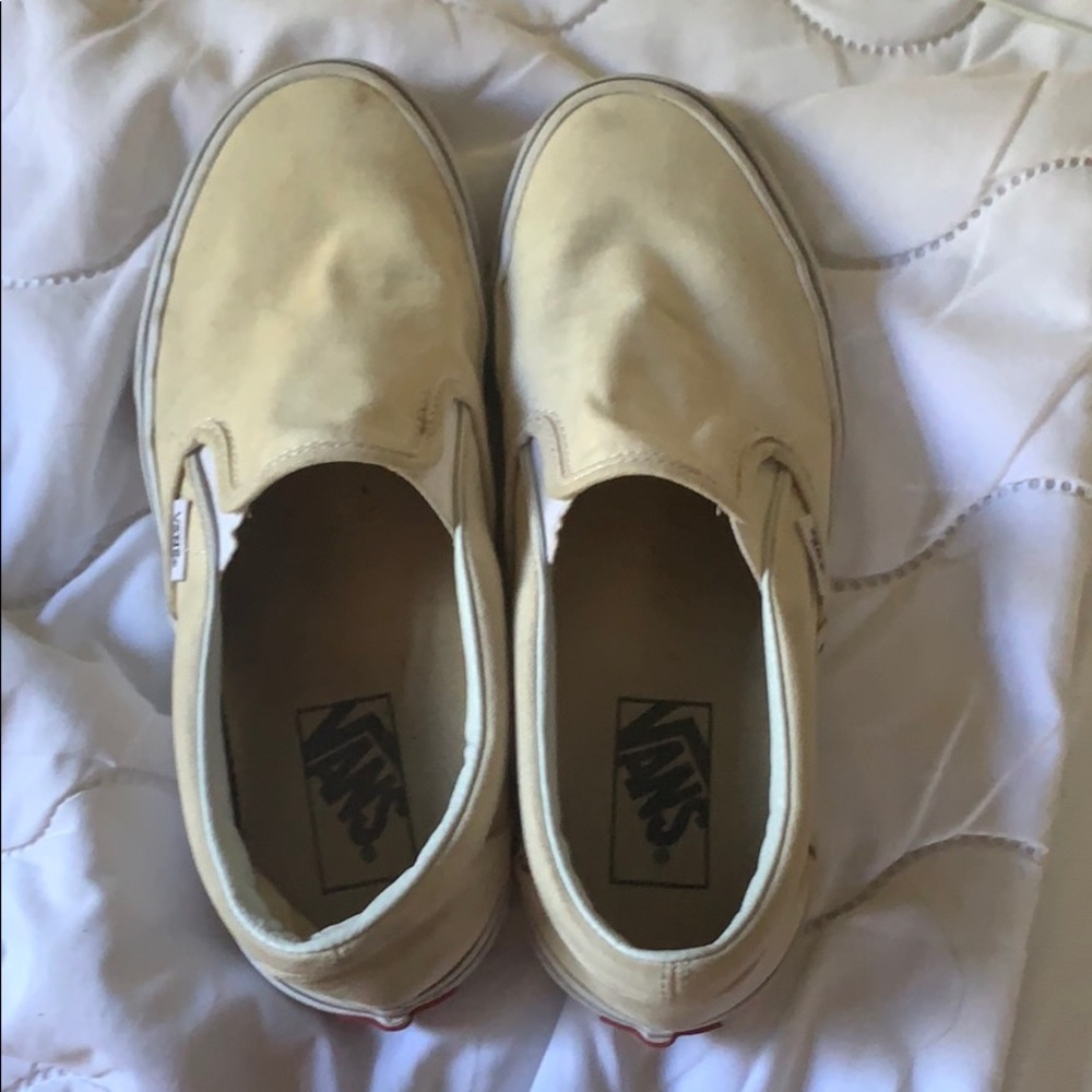 Cream Slip On Vans